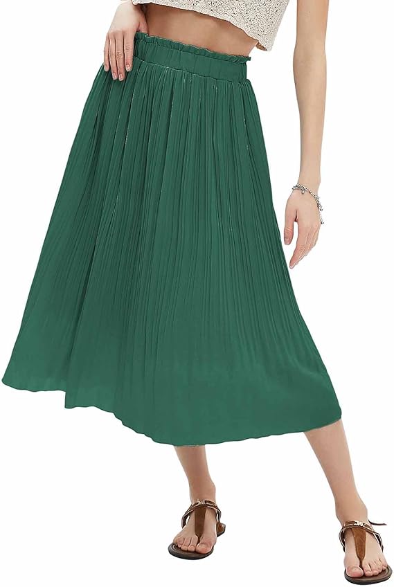 Ruffled ultra-long wide-leg skirt