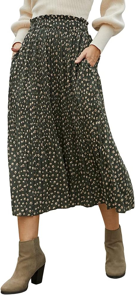 Ruffled ultra-long wide-leg skirt