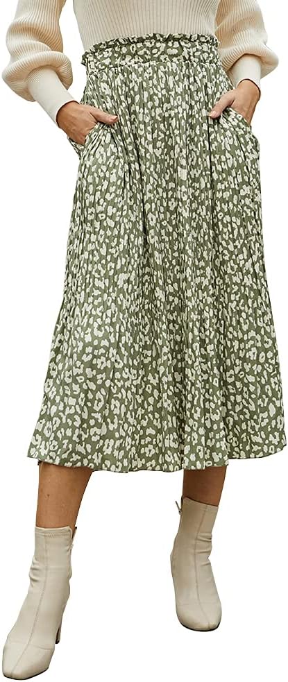 Ruffled ultra-long wide-leg skirt