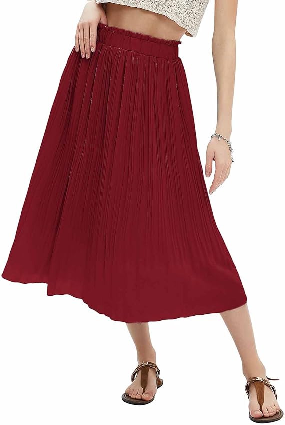 Ruffled ultra-long wide-leg skirt