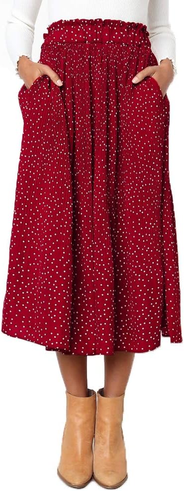 Ruffled ultra-long wide-leg skirt