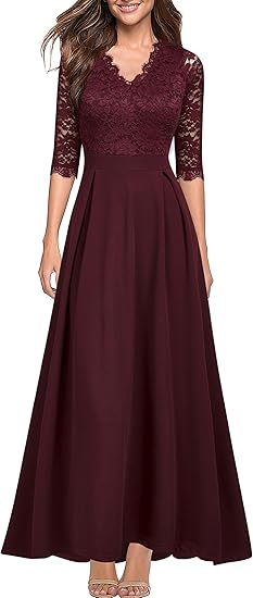 Lace retro formal bridesmaid dress